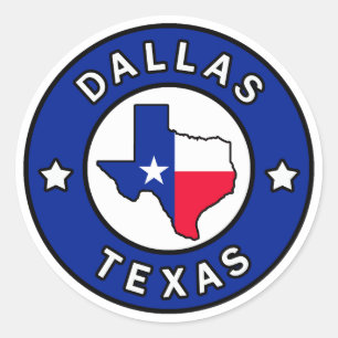 Dallas Texas Classic Round Sticker