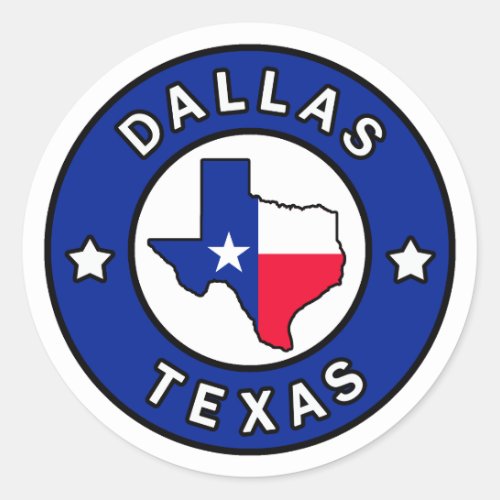 Dallas Texas Classic Round Sticker