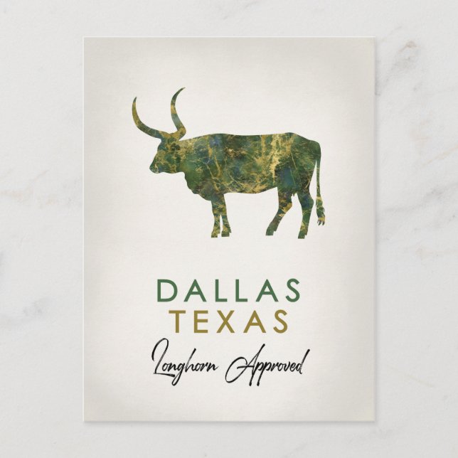 Dallas Texas Dark Marble Postcard (Front)