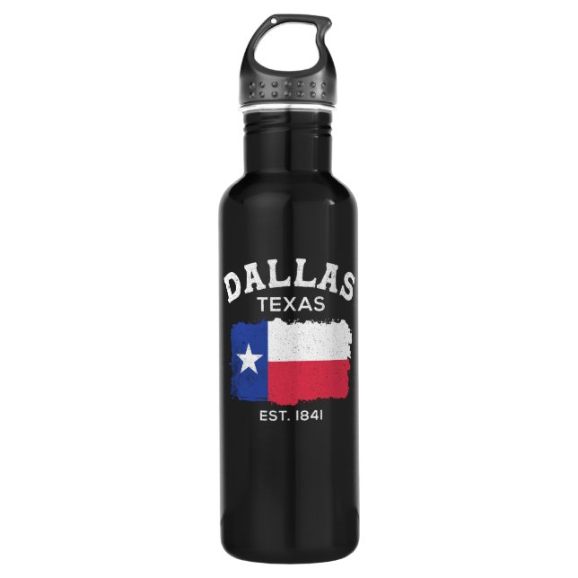 Dallas Texas est 1841 Design for proud Dallasite Stainless Steel Water Bottle (Front)