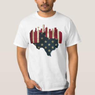 Dallas, Texas Flag Skyline T-Shirt