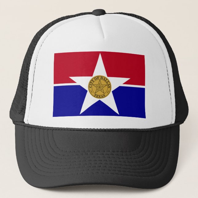 Dallas Texas Flag Trucker Hat (Front)