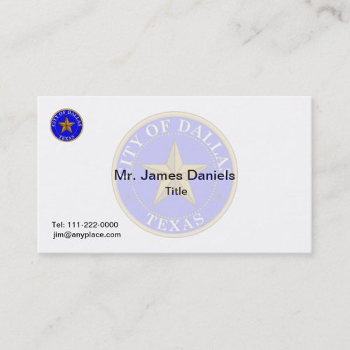 Dallas Texas Great Seal Business Card