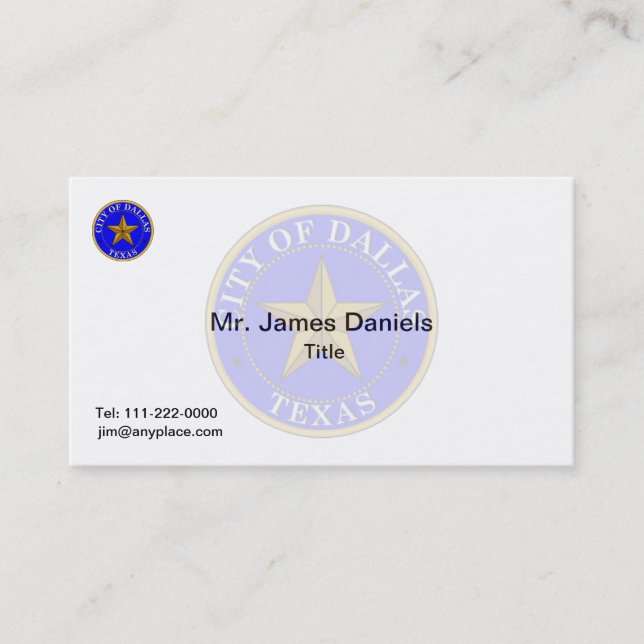 Dallas Texas Great Seal Business Card (Front)