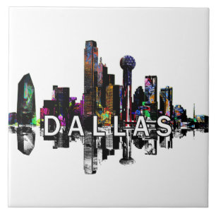 Dallas, Texas in graffiti Ceramic Tile