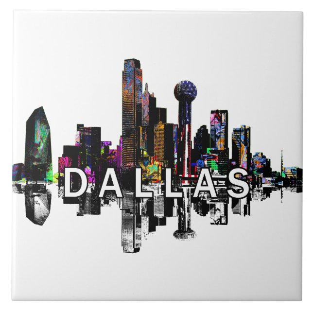 Dallas, Texas in graffiti Ceramic Tile (Front)