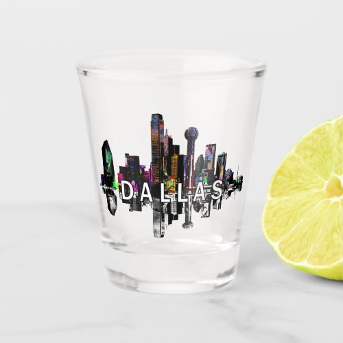 Dallas Texas in graffiti  Shot Glass