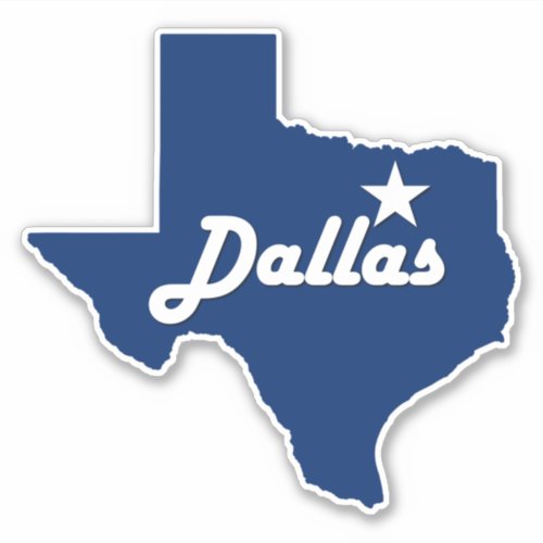 Dallas Texas Lone Star State City Map Sticker