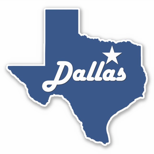 Dallas, Texas Lone Star State City Map Sticker (Front)