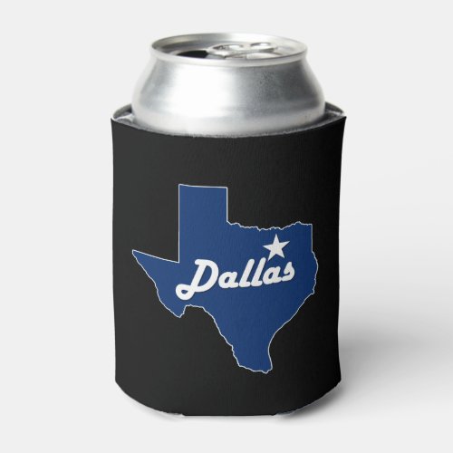 Dallas Texas Lonestar State Map Beverage Can Cooler