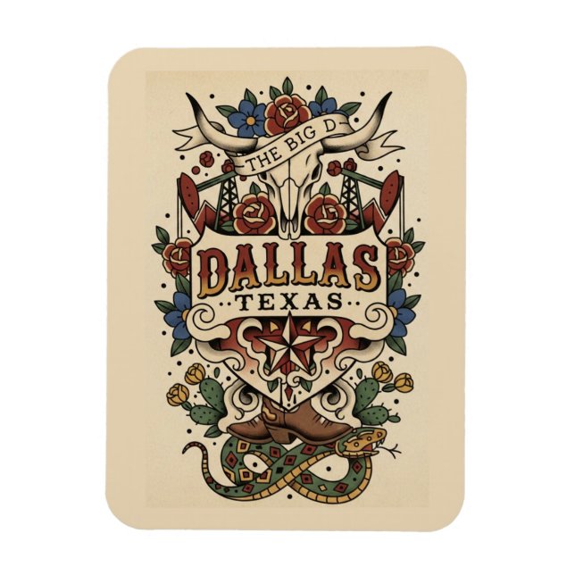 Dallas Texas Magnet (Vertical)