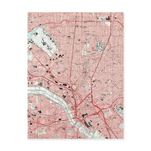 Dallas Texas Map (1995) Postcard