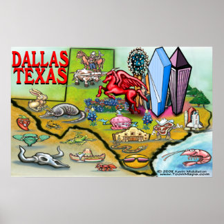 Dallas TEXAS Map Poster