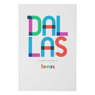 Dallas Texas Mid Century, Pop Art, Faux Canvas Print