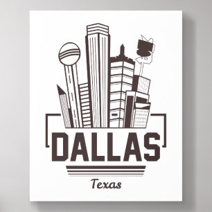 Dallas Texas Modern Skyline Urban Graphic Design Acrylic Photo Tile
