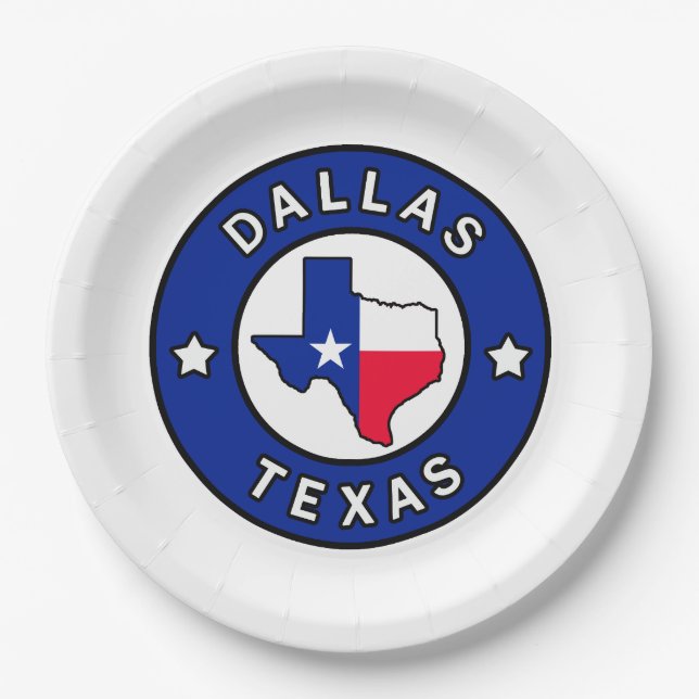 Dallas Texas Paper Plates (Front)