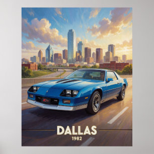 Dallas Texas Performance Roads 1982 Poster