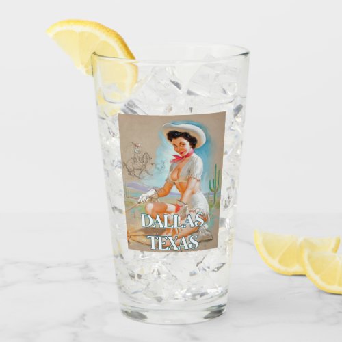 Dallas Texas Pin Up Girl  Pint Glass