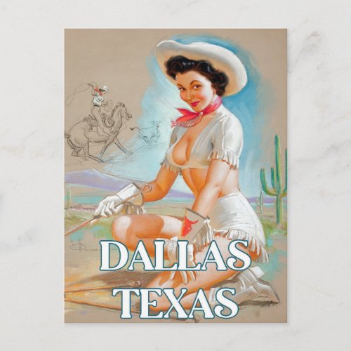  Dallas Texas  Pin Up Girl Postcard