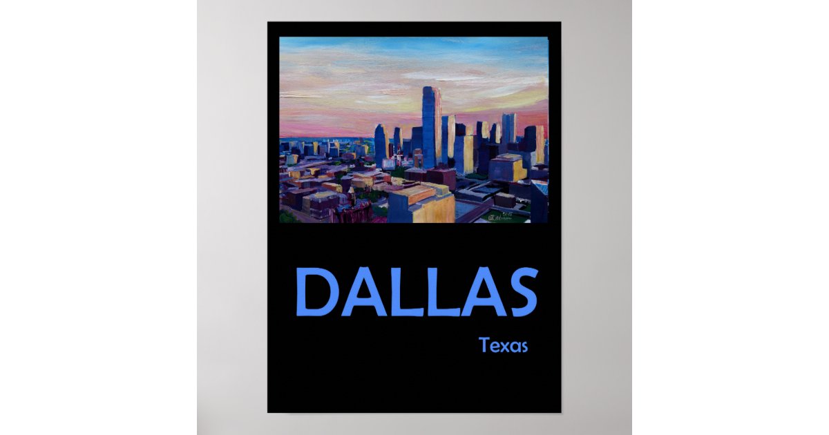 Dallas Texas Retro Travel Poster | Zazzle