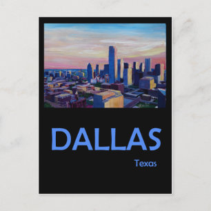 Dallas Texas Retro Travel Poster Postcard