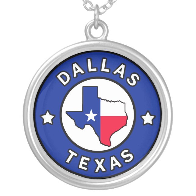 Dallas Texas Silver Plated Necklace (Front)
