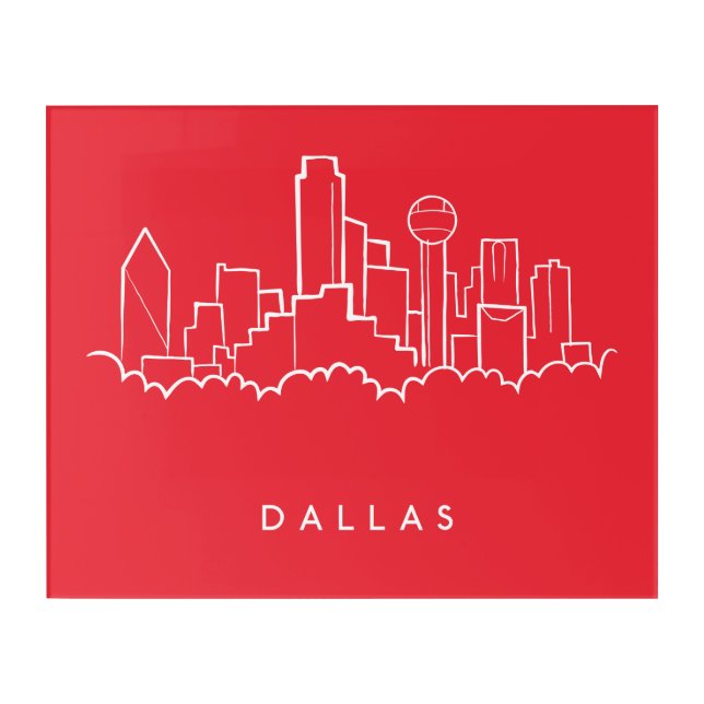 Dallas Texas Skyline Acrylic Print (Front)