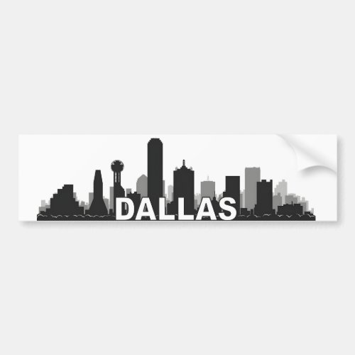 Dallas Texas Skyline Bumper Sticker