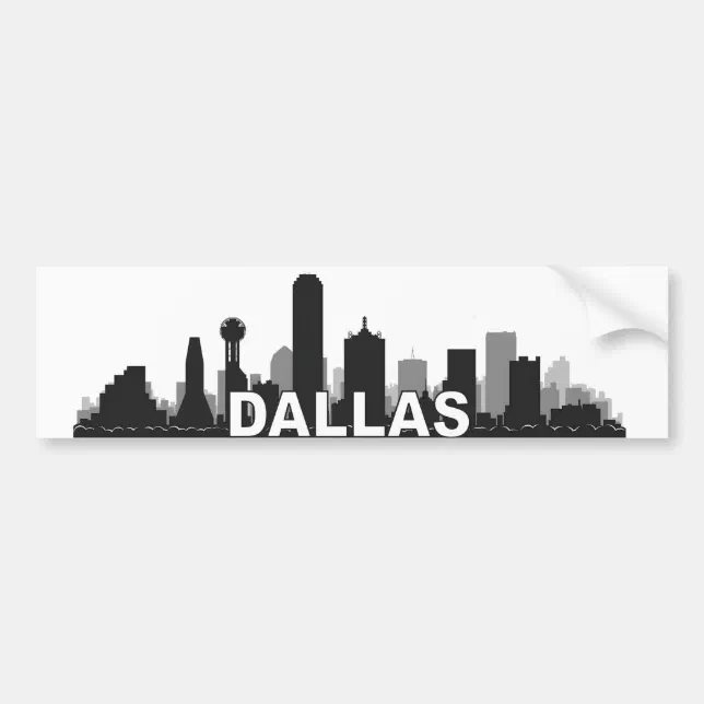 Small Dallas Sticker Dallas Texas Skyline Bumper Sticker | Zazzle