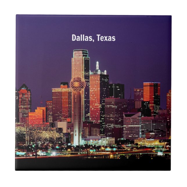 Dallas, Texas Skyline Ceramic Tile (Front)