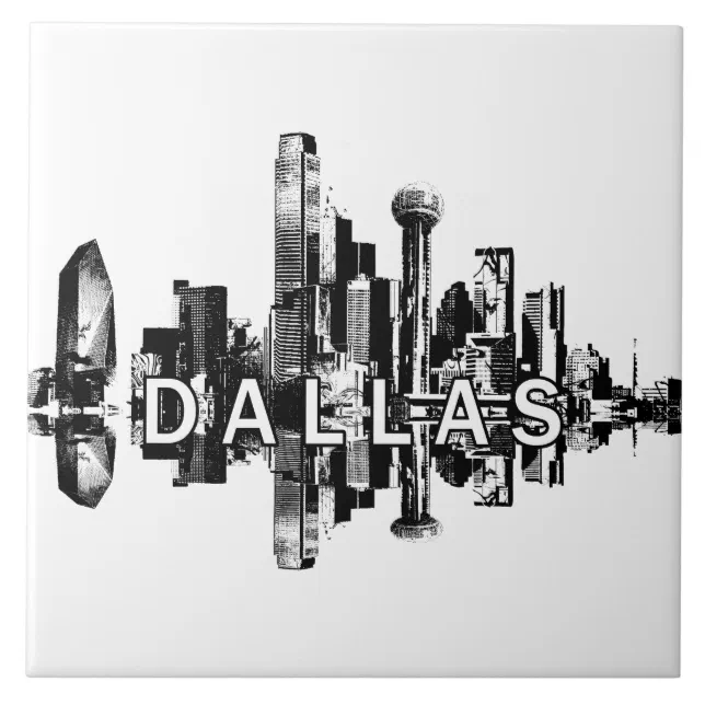 Dallas, Texas skyline Ceramic Tile | Zazzle