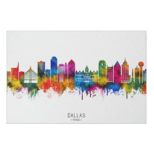 Dallas Texas Skyline Faux Canvas Print