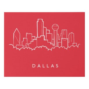Dallas Texas Skyline Faux Canvas Print