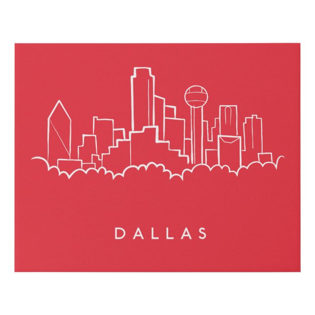 Dallas Texas Skyline Faux Canvas Print (Front)