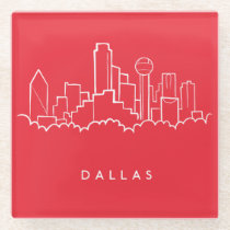 Dallas Texas Skyline Glass Coaster