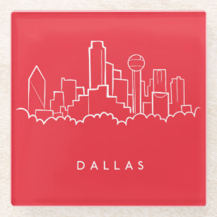 Dallas Texas Skyline Glass Coaster