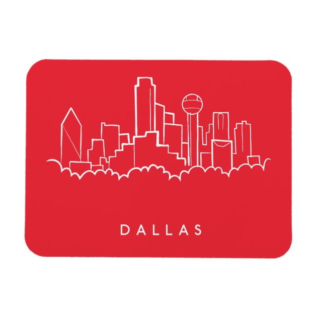 Dallas Texas USA Night Shot Souvenir Fridge Magnet 