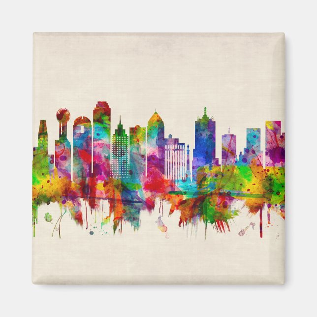Dallas Texas Skyline Magnet (Front)