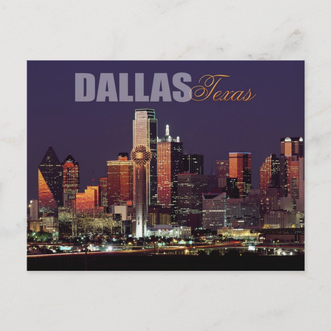 Dallas, Texas skyline Postcard Zazzle