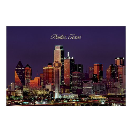 Dallas Texas skyline Poster