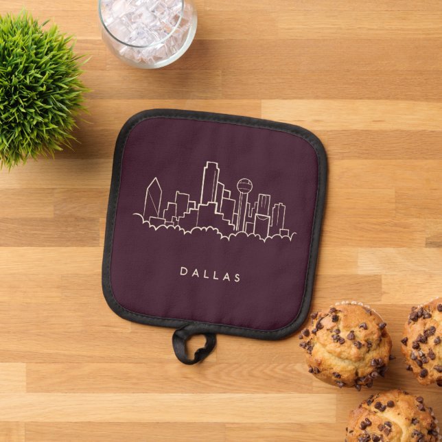 Dallas Texas Skyline Pot Holder (Top Down)