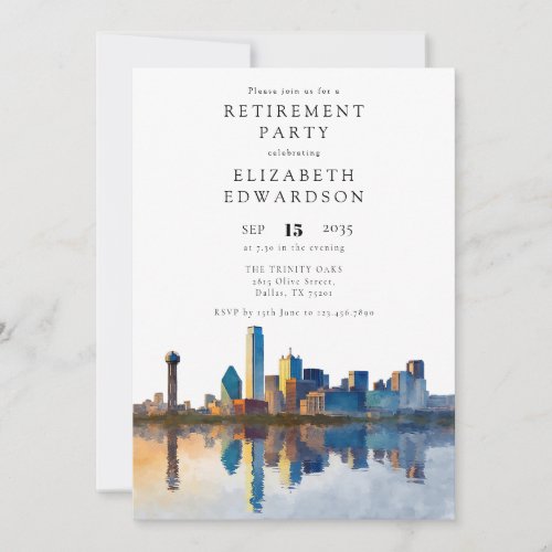 Dallas Texas Skyline Retirement Party