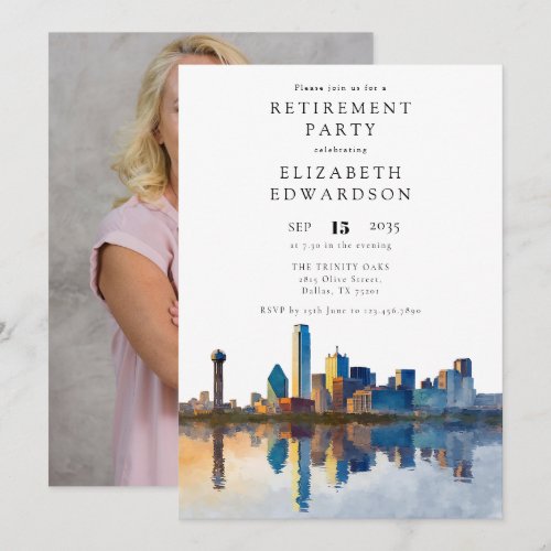Dallas Texas Skyline Retirement Party Photo