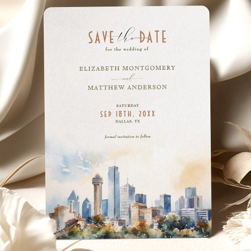 Dallas Texas Skyline Save_the_Date Invitation