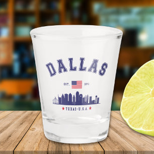 Dallas Texas Skyline Scene Shot Glass