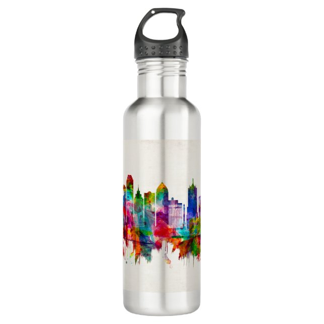 Dallas Texas Skyline Stainless Steel Water Bottle (Front)