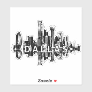 : Transparent Decal Stickers of Dallas Texas (Black