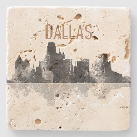 Dallas, Texas Skyline Stone Coaster