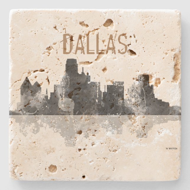 DALLAS, TEXAS SKYLINE STONE COASTER (Front)
