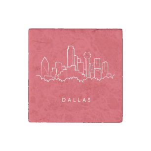 Dallas Texas Skyline Stone Magnet